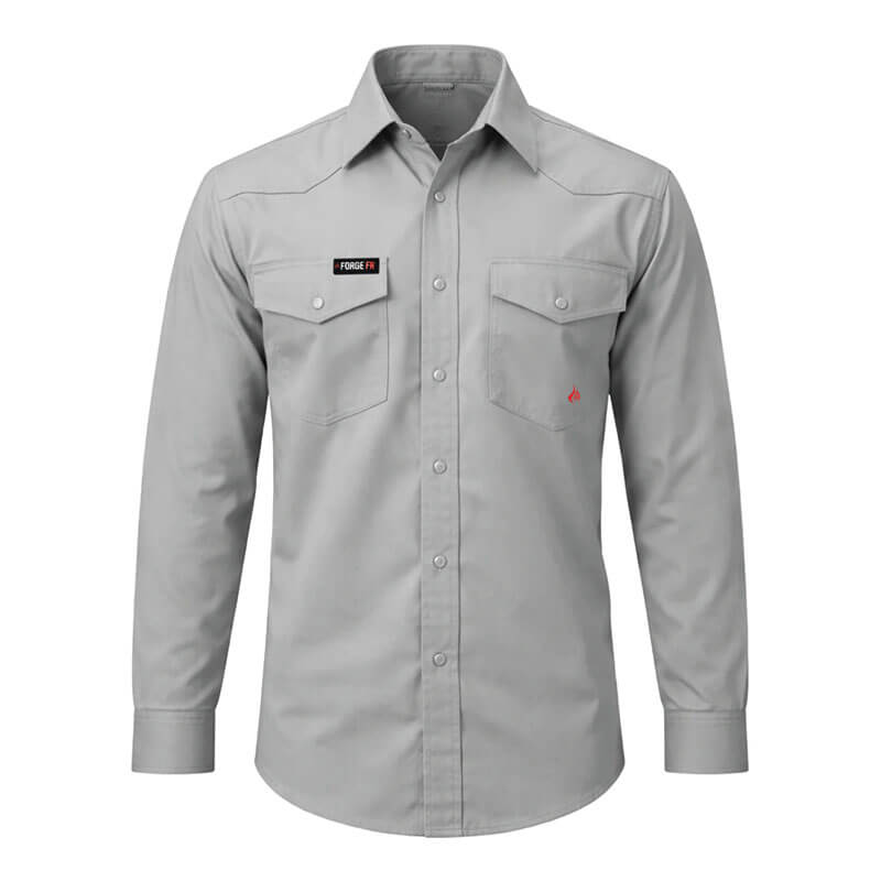 Forge FR Snap Front Grey Work Shirt - 3XL