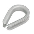 The Frontline Fall Protection WLS16-THIMBLE is a steel cable thimble with a U-shaped, grooved design, used in Frontline warning line systems to protect wire rope or cable loops from wear and deformation.