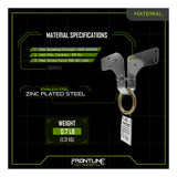 The Frontline Roof Wood Truss Anchor ROWT18 by Frontline Fall Protection is a steel wall anchor with zinc-plated ring, 1,800-lb breaking strength, 310-lb user capacity, 900-lbf arrest force, weighs 0.7 lb (0.31 kg), also suitable for roof wood trusses.