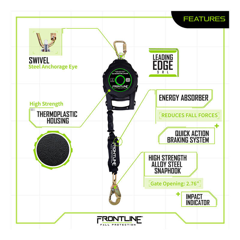 Frontline Leading Edge SRL Snap Hook with Handle | PK Safety