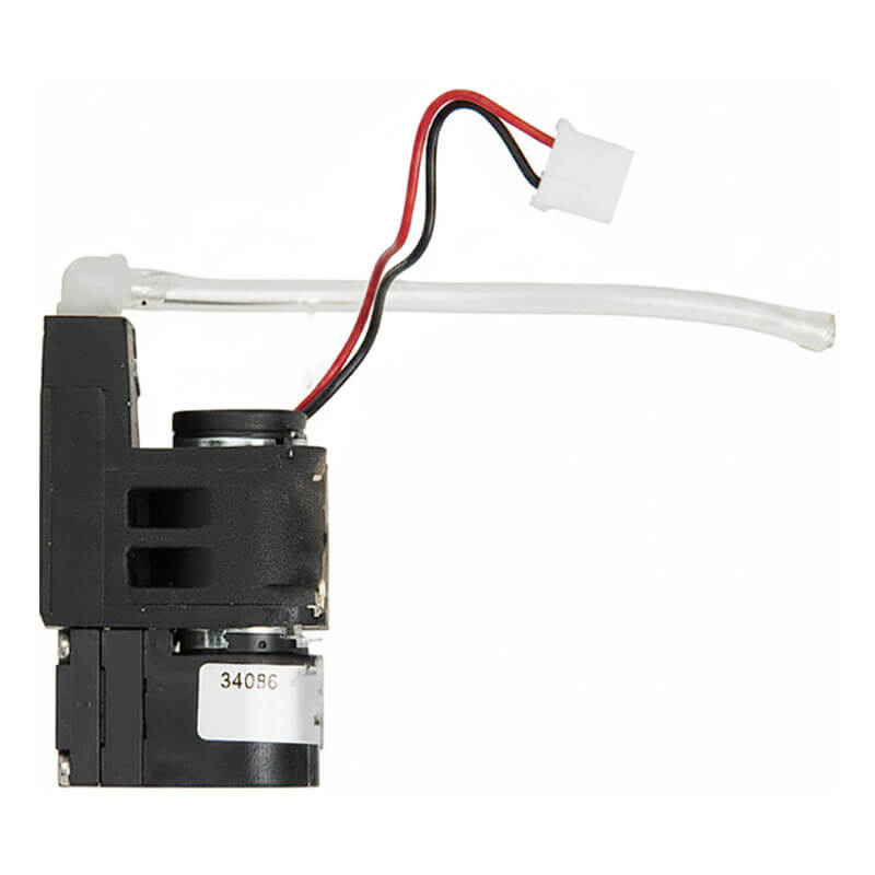 Product Description: The BW Honeywell Replacement Pump Kit XT-RPUMP-K1 by PK Safety Supply features a compact electric motor in an elegant black and silver design, housed securely within a sleek black casing. It comes equipped with two wires—a red and a black—that connect to a white plastic connector. A short clear tube is attached at the top, making this component perfect for use in the Honeywell GasAlert Max XT II.