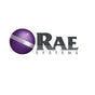 The logo of RAE Systems features a purple sphere adorned with three diagonal white stripes next to the bold, black capitalized letters of "RAE Systems" on a clean white background, subtly indicating their dependable SO2 sensor technology from the RAE Systems SO2 Sensor 008-1113-000.