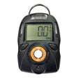 The mPower UNI MP100 AsH3 Single Gas Detector (model M001-0092-000) by mPower Electronics is a black, portable device. It features a display screen showing "0.0," circular buttons for navigation control, and a metal loop at the top for attachment, making it an ideal personal gas monitor.