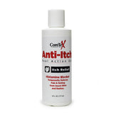 The Cortex Anti-Itch Dual Action Gel, manufactured by Coretex, is available in a 6 fluid-ounce (177 ml) white bottle. This gel contains Zinc Acetate and Diphenhydramine Hydrochloride to effectively relieve itching and block histamines. It's designed for temporary relief from insect bites and rashes.