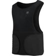 The PIP Boss Therm Heated Baselayer Vest 300-HV100 by Protective Industrial Products is a black, fabric-made sleeveless vest that showcases a minimalist style. It features two large front pockets and flexible heating panels to ensure optimal warmth. Additionally, it includes a rounded neckline, temperature control functionality, and a small square logo near the top center.