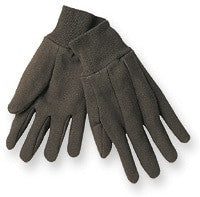 A pair of MCR Safety Brown Fleece Work Gloves 7100P rests on a white background. These gloves are designed for warmth and comfort, featuring a soft texture and classic style ideal for any occasion.