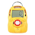 The mPower UNI 321 MP102RT Real Time 2 Yr CO Single Gas Detector M015-0001-R00 by mPower Electronics is a yellow handheld device featuring a digital display reading "0," two small buttons, and a circular sensor on the front, making it an essential tool in emergency response situations.