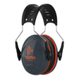 The PIP Sonis Compact Passive Ear Muffs with Adjustable Headband, model 262-AEB030-HB, feature a black and orange design with a noise reduction rating. They include metal hinges and an adjustable headband for a snug fit, and the brand name "PIP - Protective Industrial Products" is prominently printed on the ear cups to ensure optimal hearing protection.