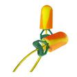 Introducing the PIP Pinchfit BioSoft Corded Foam Ear Plug PF-30 (100/box) by Protective Industrial Products, these earplugs feature a unique design with yellow and orange foam connected by a green plastic piece and attached to a yellow cord. Utilizing Pinchfit Technology, they ensure a secure fit while providing comfort and effective noise reduction in an environmentally friendly manner.