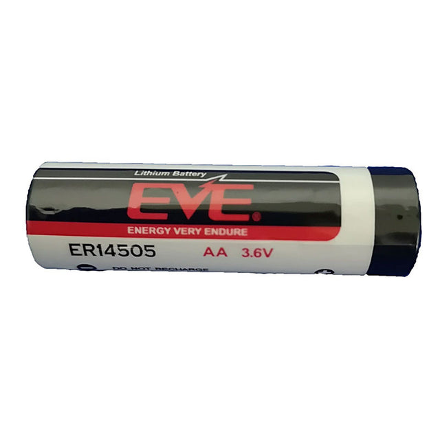 The mPower Battery EVE14505, model M500-0001-000-FCO, by mPower Electronics is an excellent choice for consumer electronics and utility metering applications. This AA-sized power source provides a voltage of 3.6V and features a sleek black and white design with red accents. Its Lithium Thionyl Chloride composition ensures reliable performance.