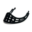 Introducing the Pyramex Safety RidgeGuard Mouth Guard Protector HPRG11: a black, curved plastic visor with rectangular cut-out patterns designed to shield your eyes from sunlight. This essential safety equipment features adjustable side hinges for secure attachment, making it a perfect companion to your Ridgeline Hard Hats.