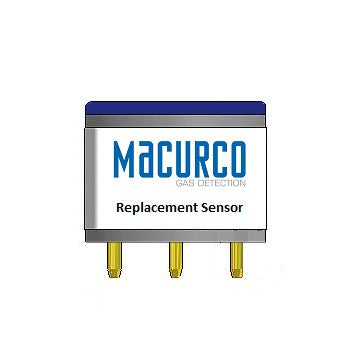 Illustration of an AimSafety gas detection replacement sensor. This multi-gas monitor, specifically the AimSafety PM400 CO/H2S Sensor 70-2900-0540-1, features a rectangular shape with a gray and blue top, the brand name AimSafety in blue, and three gold pins at the bottom for connection.