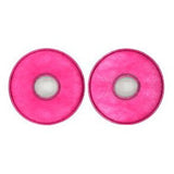 Two round, bright pink 3M 2097 P100 Particulate / Organic Vapor Filters, featuring a circular design with a central white area. Resembling stylized discs or buttons, they evoke the look of filters used in respirators to protect against toxic dusts, placed side by side against a white background.