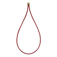 The PIP Wire Sling Loop 533-100801 6/case, from Protective Industrial Products, is a tool tethering lanyard featuring a red loop crafted from thin material with a gold cylindrical clasp at the top, and complies with ANSI/ISEA 121-2018 standards.