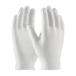 A pair of PIP Seamless Knit Thermal Yarn/Elastane Gloves 41-002 in white is displayed against a plain background. Crafted by Protective Industrial Products, these gloves feature ribbed cuffs and a soft blend of thermal yarn, making them perfect cold-weather work gloves for protection or handling delicate items.