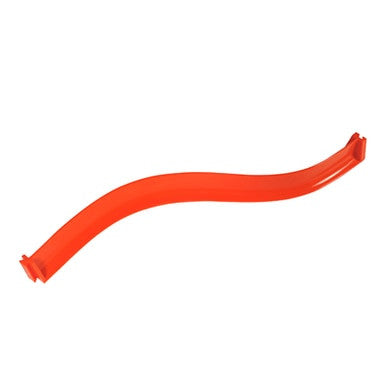 The UltraTech Spill Berm Plus 2054, from UltraTech International, is a curved track section in orange plastic made from durable urethane material, reminiscent of a piece from a toy car racing set, isolated on a white background.