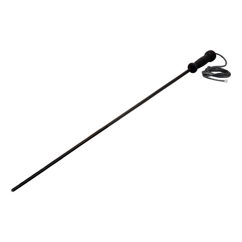 A slender black metal rod with a handle and an attached cable, resembling the WatchGas Fixed Carbon Fiber Probe w/Teflon Insert.