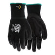 A pair of MCR Safety Memphis Black Kevlar Cut Protection Gloves 9178NF, featuring white text and symbols on the back, is displayed on a white background.