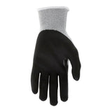 The MCR Safety Cut Pro 13G HyperMax Bi-polymer Gloves 92743BP feature black and gray design with a textured black palm—perfect for those needing durable, cut-resistant gloves. Sold as 12 pairs.
