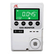 The RKI RI-600 Indoor CO2 Monitor from RKI Instruments features "0.045%" CO2 on a green display, buttons labeled "Mode," "Up," and "Set," and the brand logo top left, ensuring reliable indoor air quality monitoring.