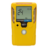 The WatchGas SST1 2 Year O2 Gas Detector SST1-O-24 is a yellow handheld oxygen depletion monitor from WatchGas, featuring a digital screen that displays “24” and “O2,” buttons below the screen, and the “watchgas SST1” label on the front. This reliable confined space gas alarm is ideal for monitoring oxygen levels in hazardous environments.