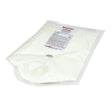 A sealed, transparent plastic bag filled with a white substance, labeled "Coretex SunX 750 ml Replacement Bladder for Dispenser 71557." Featuring broad-spectrum protection, the design includes a label with text and a spout at the bottom for easy dispensing of Coretex Sunscreen.