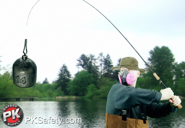 Protect your lungs when making lead fishing weights