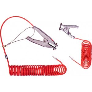 Stewart R. Browne Retract-A-Clamp (RAC) coiled static grounding and bonding cable assemblies