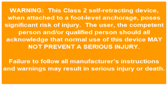 The following warning card must be provided as a separate card insert with each SRD.